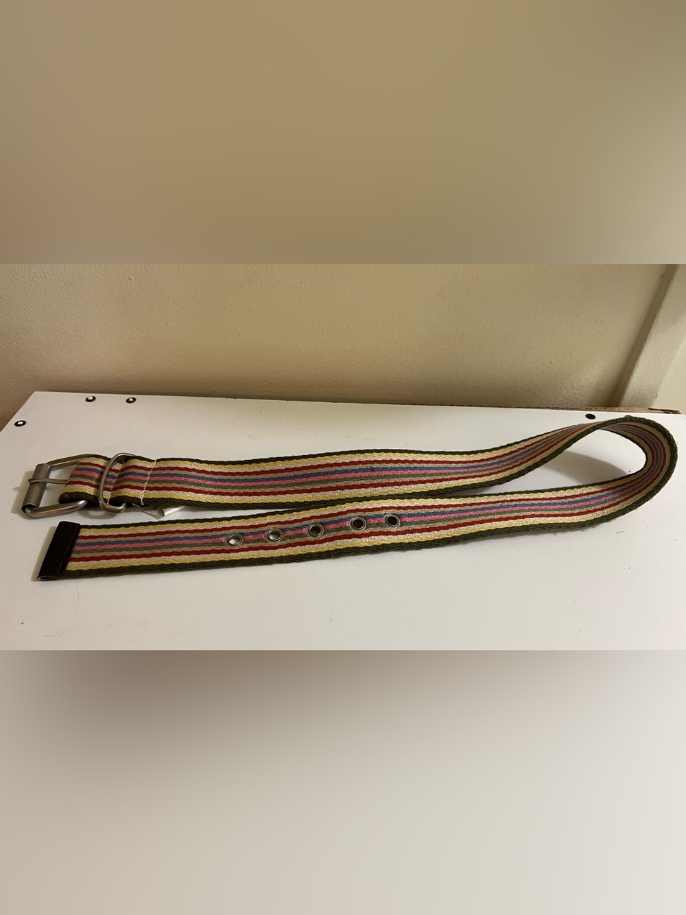 Jacob Co. striped fabric belt